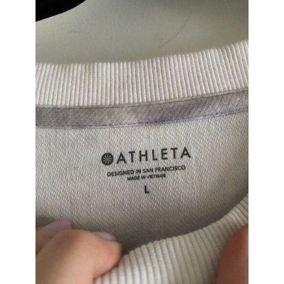 Athleta Farallon Tie-dye Print Crewneck Sweatshirt Gray White Size Large EUC - Picture 2 of 12
